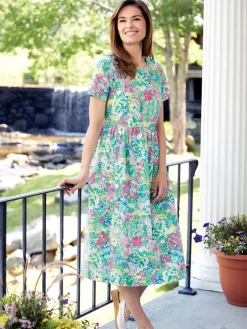 All-Cotton Watercolor Dress