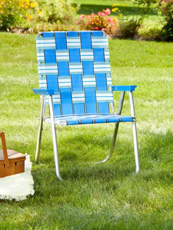 American-Made Deluxe Webbed Folding Lawn Chair