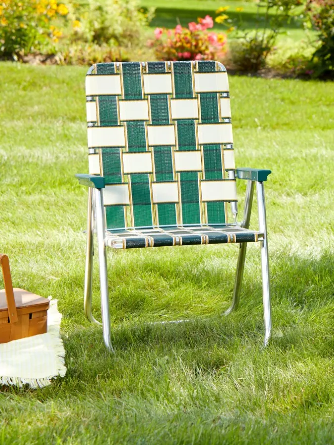 American-Made Deluxe Webbed Folding Lawn Chair