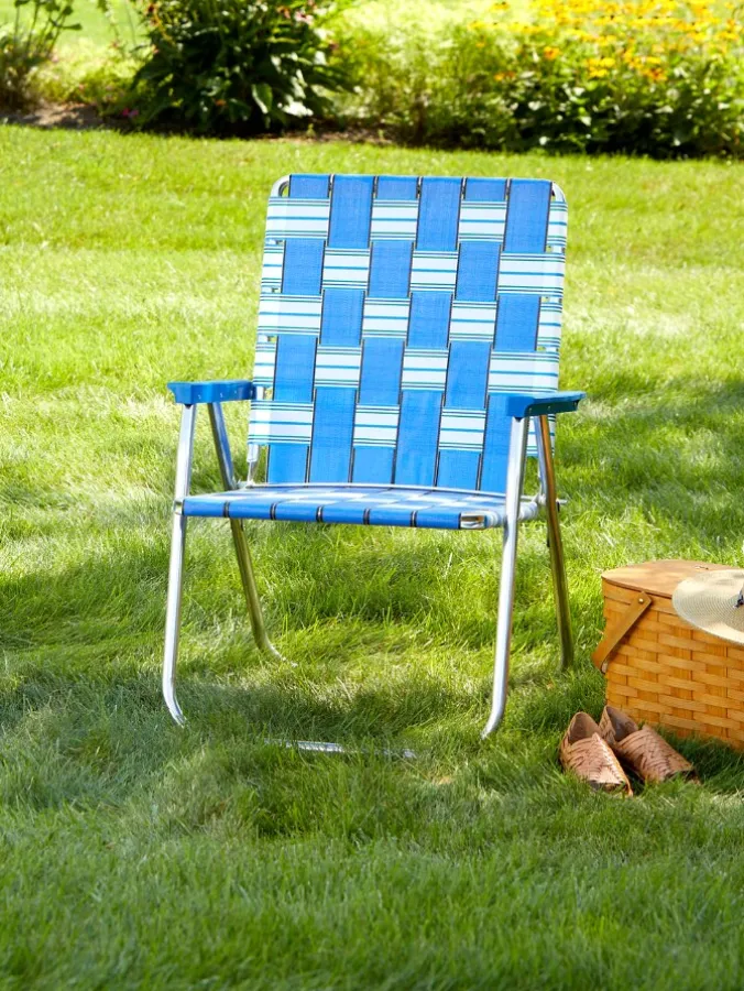 American-Made Extra-Wide Webbed Folding Lawn Chair