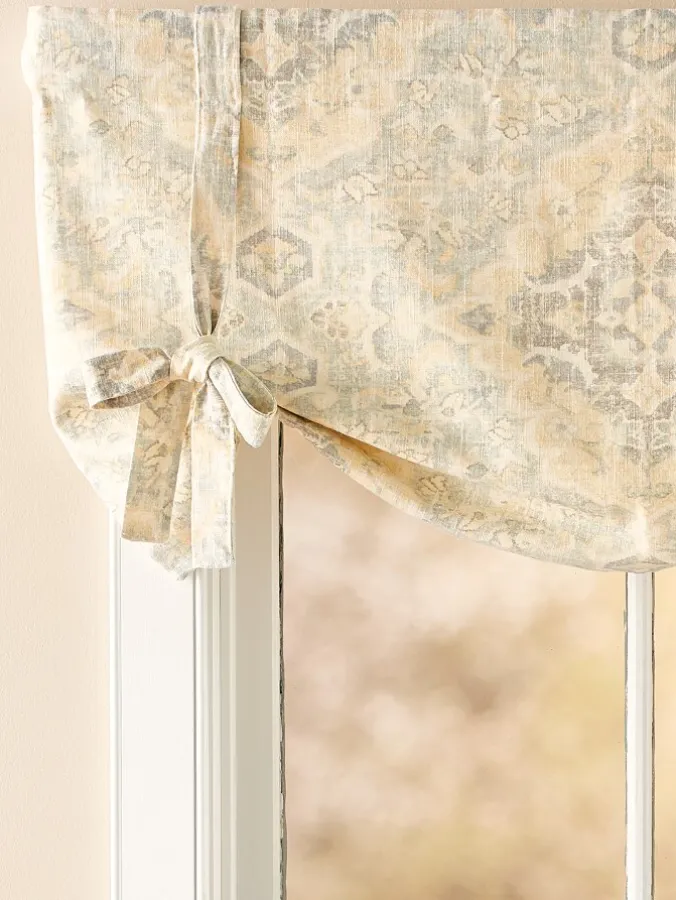 Antiqued Watercolor Rod Pocket Tie-Up Valance by Country Curtains®
