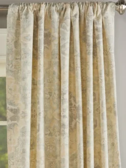 Antique Watercolor Lined Rod Pocket Linen Curtains by Country Curtains®