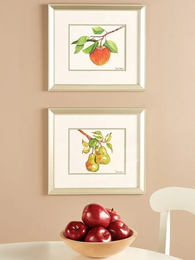 Apple And Pear Framed Art Prints by Donnel Barnum, 2 Prints