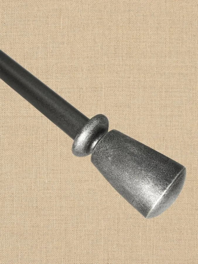 Artisan Antiqued Silver Adjustable Curtain Rod With Finial, 3/4 Inch