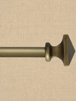 Artisan Antique Gold Adjustable Curtain Rod With Finial, 3/4 Inch