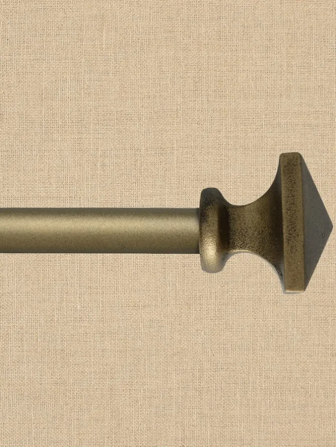 Artisan Antique Gold Adjustable Curtain Rod With Finial, 3/4 Inch