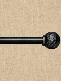 Artisan Black Adjustable Curtain Rod With Finial, 3/4 Inch