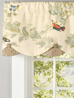 Aviary Rod Pocket Layered Scalloped Valance by Country Curtains®