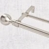 Ball Finial Double Curtain Rod, 1 Inch and 5/8 Inch