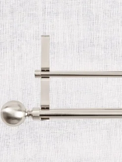 Ball Finial Double Curtain Rod, 1 Inch and 5/8 Inch