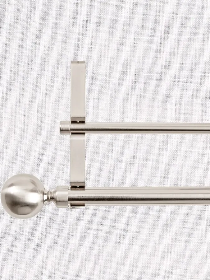 Ball Finial Double Curtain Rod, 1 Inch and 5/8 Inch