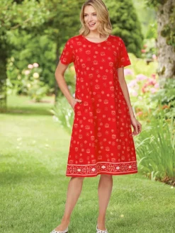 Bandana Print Cotton Knit T-Shirt Dress