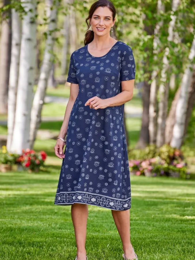 Bandana Print Cotton Knit T-Shirt Dress