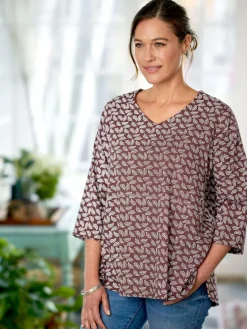 Batik Leaves Tunic Top