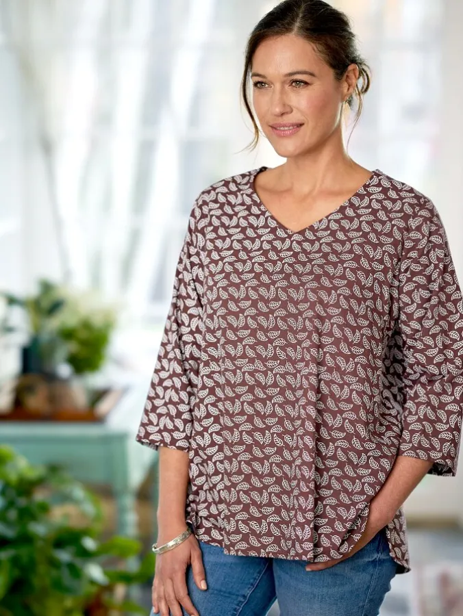 Batik Leaves Tunic Top