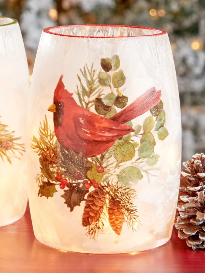 Birds-on-Boughs Lighted Vase