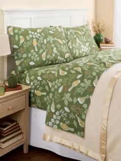 Birdsong Botanical Portuguese Cotton Flannel Sheet Set