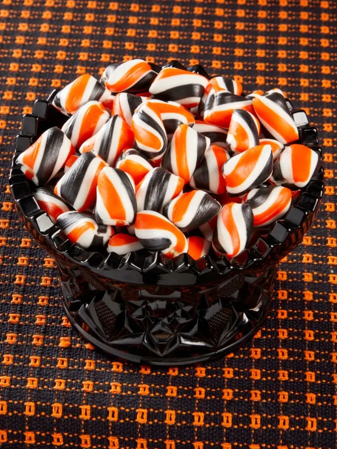 Black and Orange Hard Candy Twists, 1.5 Pound Bag