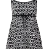 Black and White Empire-Waist Swim Dress