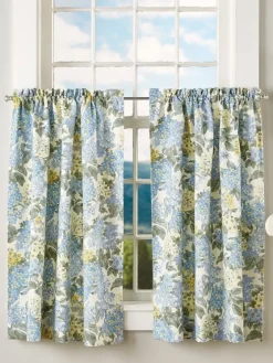 Blooming Hydrangea Rod Pocket Tiers
