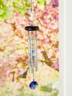 Blue Crystal Hummingbird Wind Chime