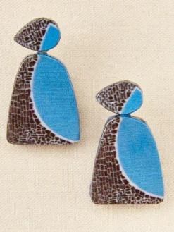 Blue Geometric Artisan Earrings