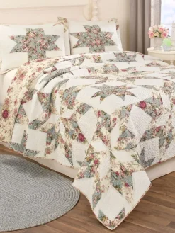 Blue Star Country Cotton Quilt or Pillow Sham