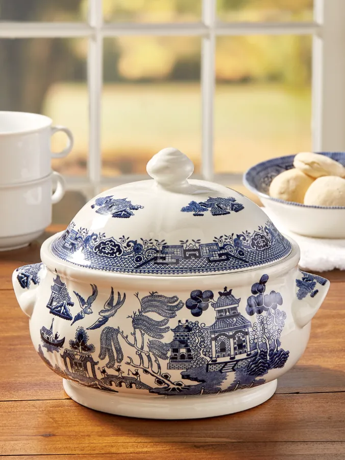 Blue Willow Covered Casserole
