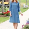 Boatneck Denim Dress