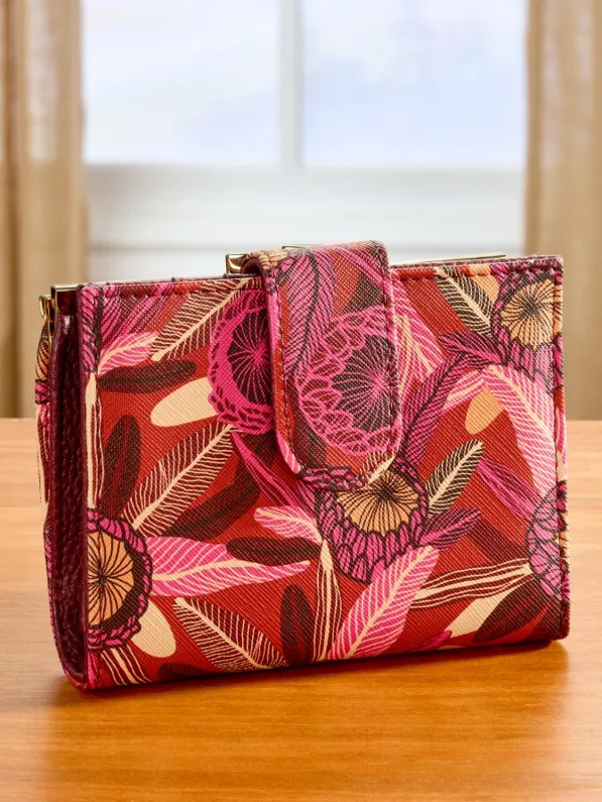 Bold Floral RFID-Blocking Bi-Fold Wallet