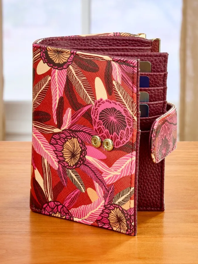 Bold Floral RFID-Blocking Bi-Fold Wallet