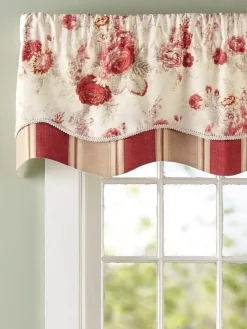 Brighton Rose Lined Layered Scalloped Valance