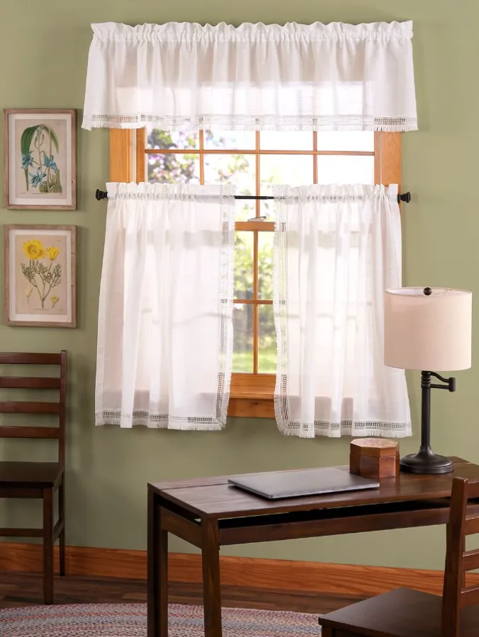 Brushed Fringe Rod Pocket Tailored Valance