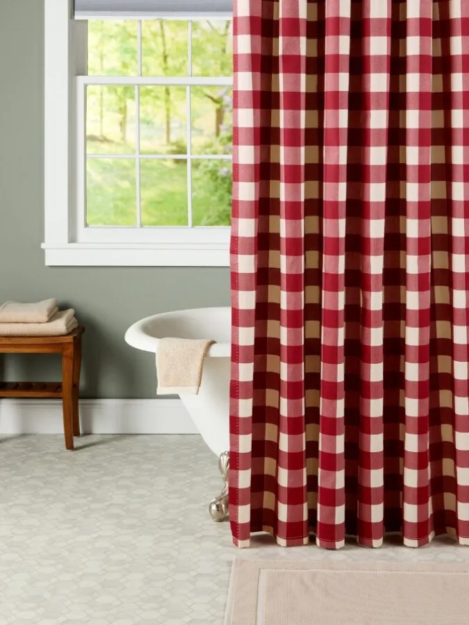 Buffalo Check Cotton Shower Curtain by Country Curtains®