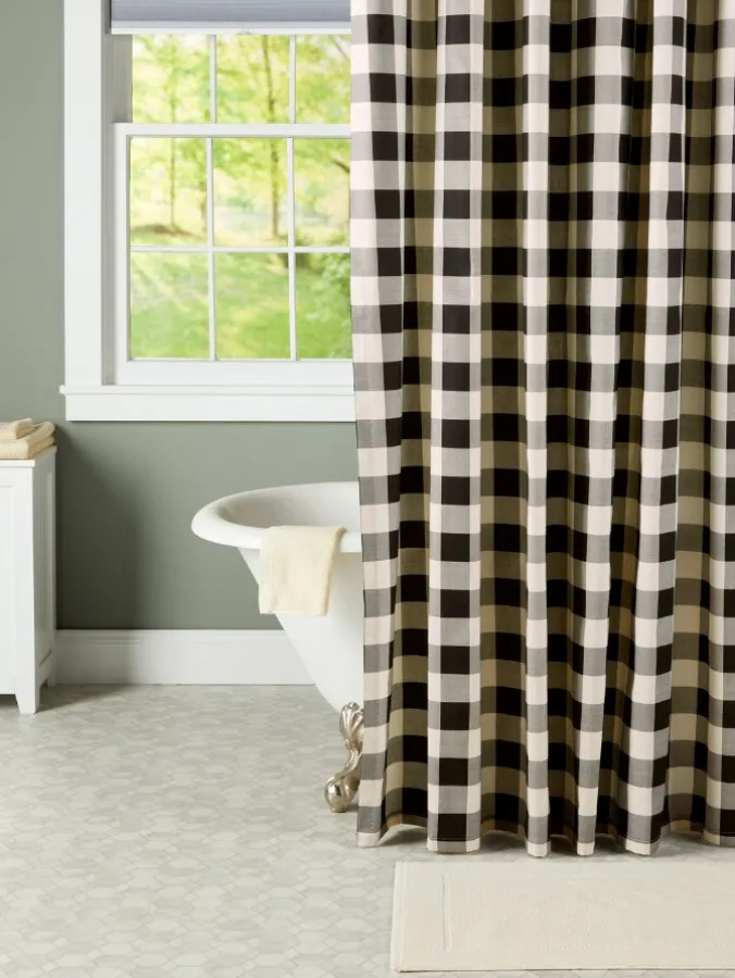 Buffalo Check Cotton Shower Curtain by Country Curtains®