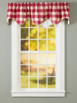 Buffalo Check Lined Rod Pocket Scalloped Valance by Country Curtains®