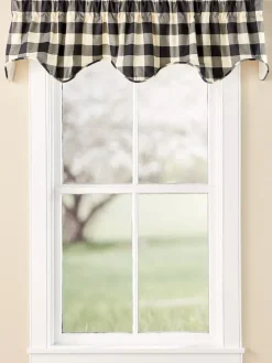 Buffalo Check Lined Rod Pocket Scalloped Valance by Country Curtains®