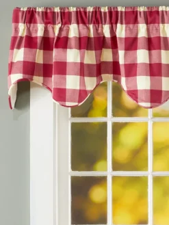 Buffalo Check Lined Rod Pocket Scalloped Valance by Country Curtains®