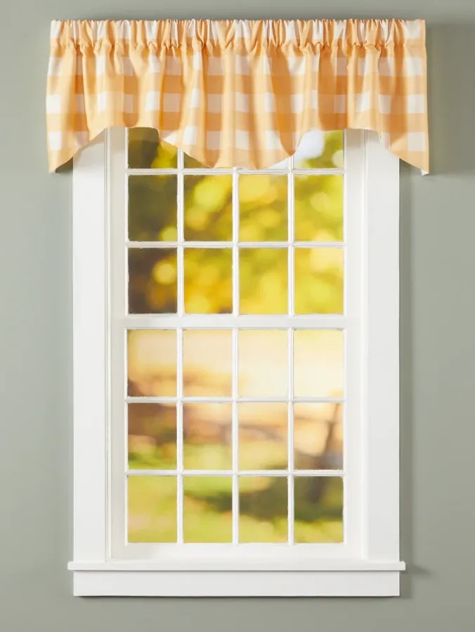 Buffalo Check Lined Rod Pocket M-Shaped Valance by Country Curtains®