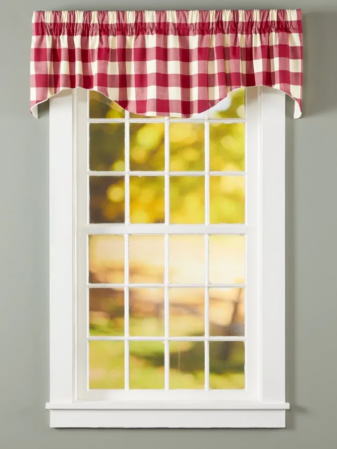 Buffalo Check Lined Rod Pocket M-Shaped Valance by Country Curtains®