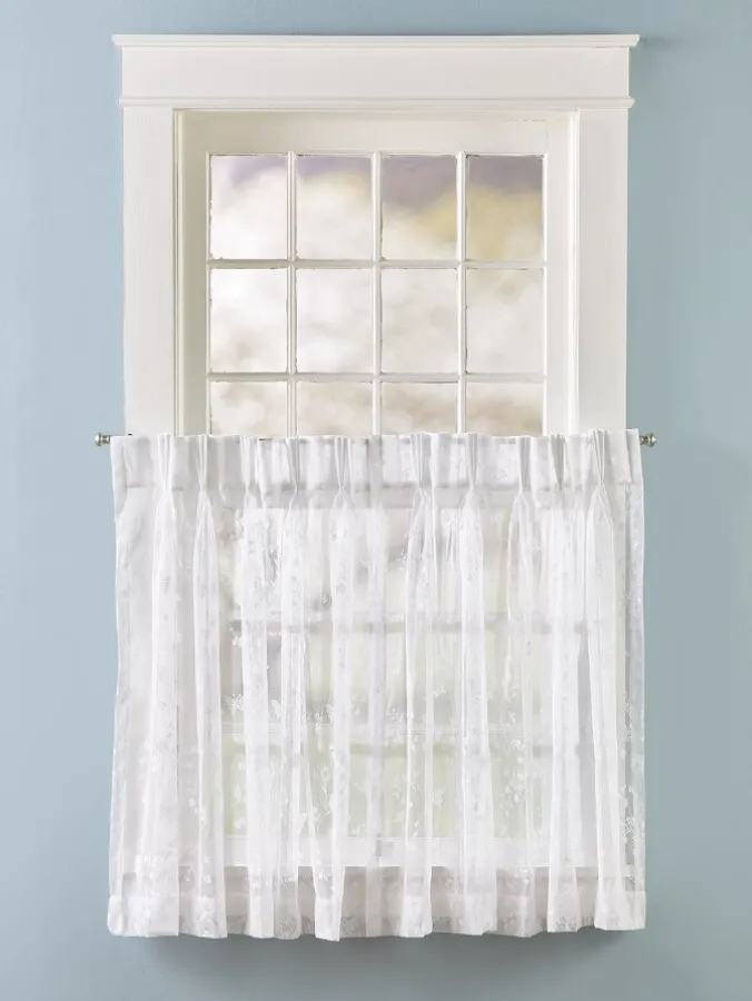 Butterfly Garden Lace Pinch-Pleat Tiers With Back Tabs