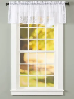 Butterfly Garden Lace Rod Pocket Tailored Valance