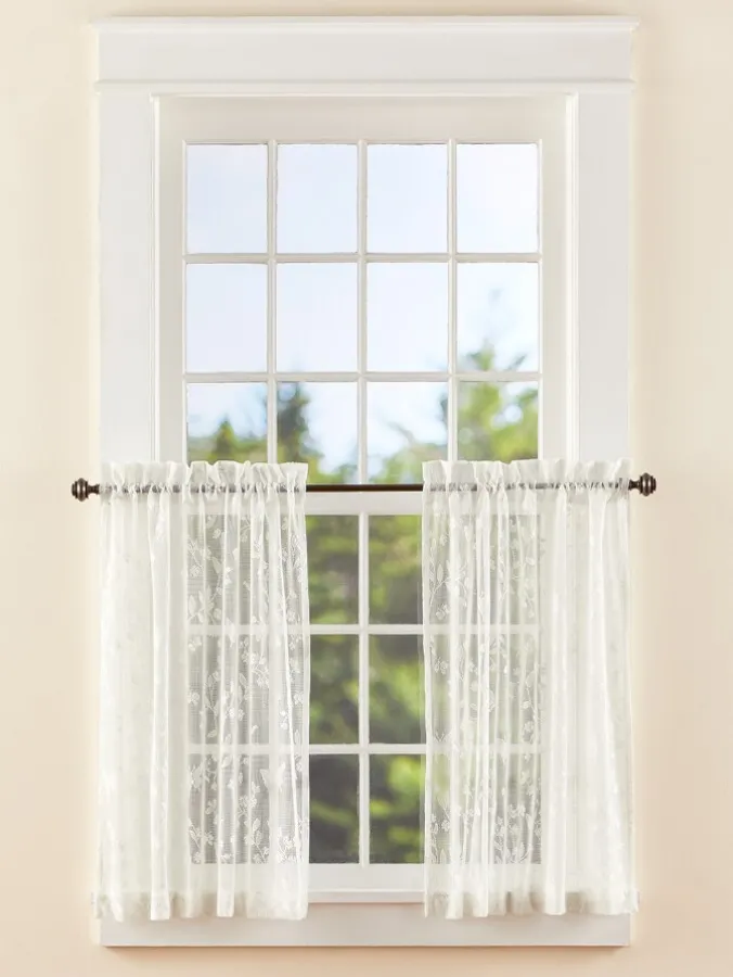 Butterfly Garden Lace Rod Pocket Tiers