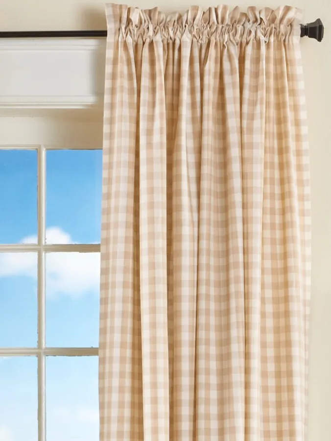 Cabin Check Rod Pocket Curtains by Country Curtains®
