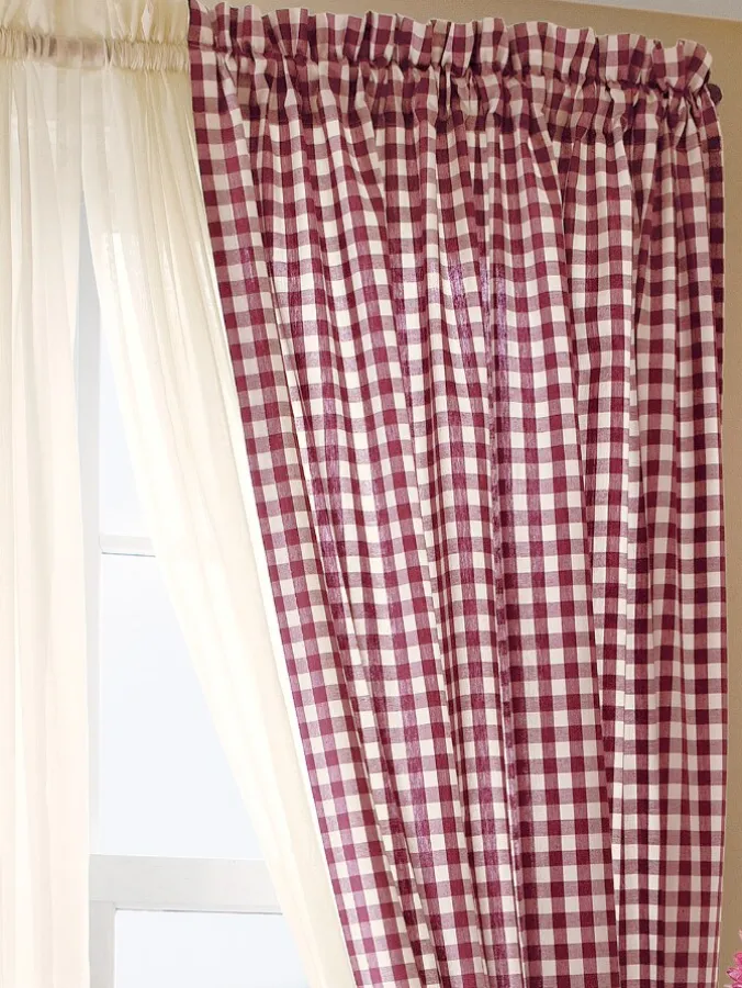 Cabin Check Rod Pocket Curtains by Country Curtains®