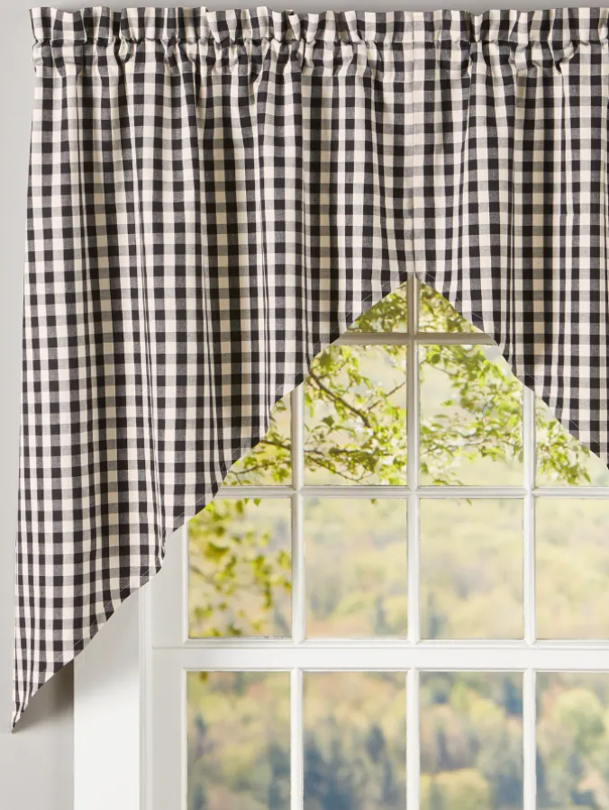 Cabin Check Rod Pocket Swag Pair by Country Curtains®