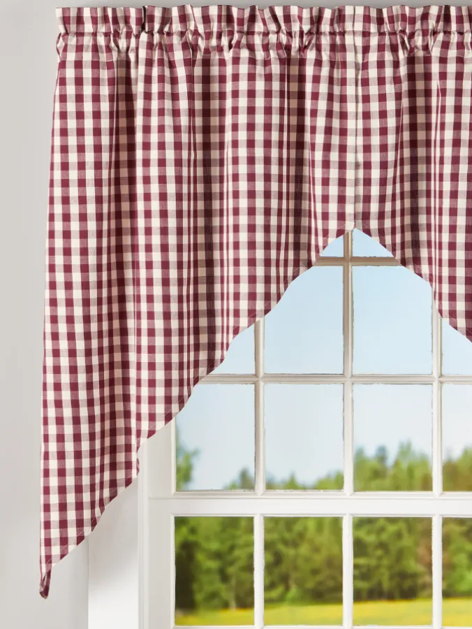Cabin Check Rod Pocket Swag Pair by Country Curtains®