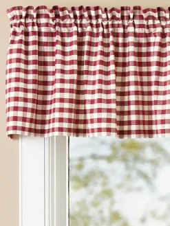 Cabin Check Rod Pocket Tailored Valance by Country Curtains®