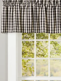 Cabin Check Rod Pocket Tailored Valance by Country Curtains®