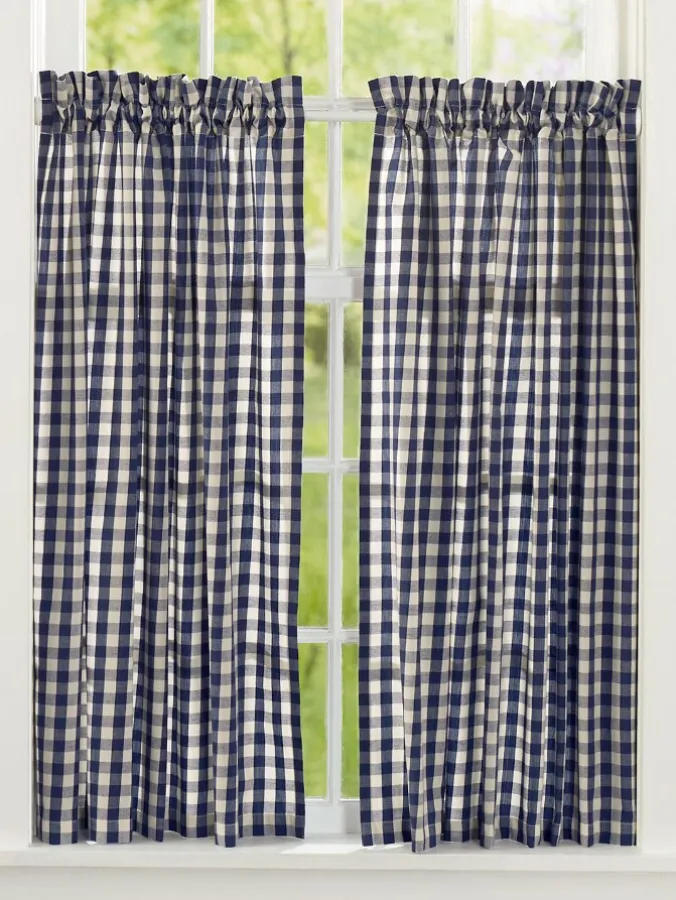 Cabin Check Rod Pocket Tiers by Country Curtains®
